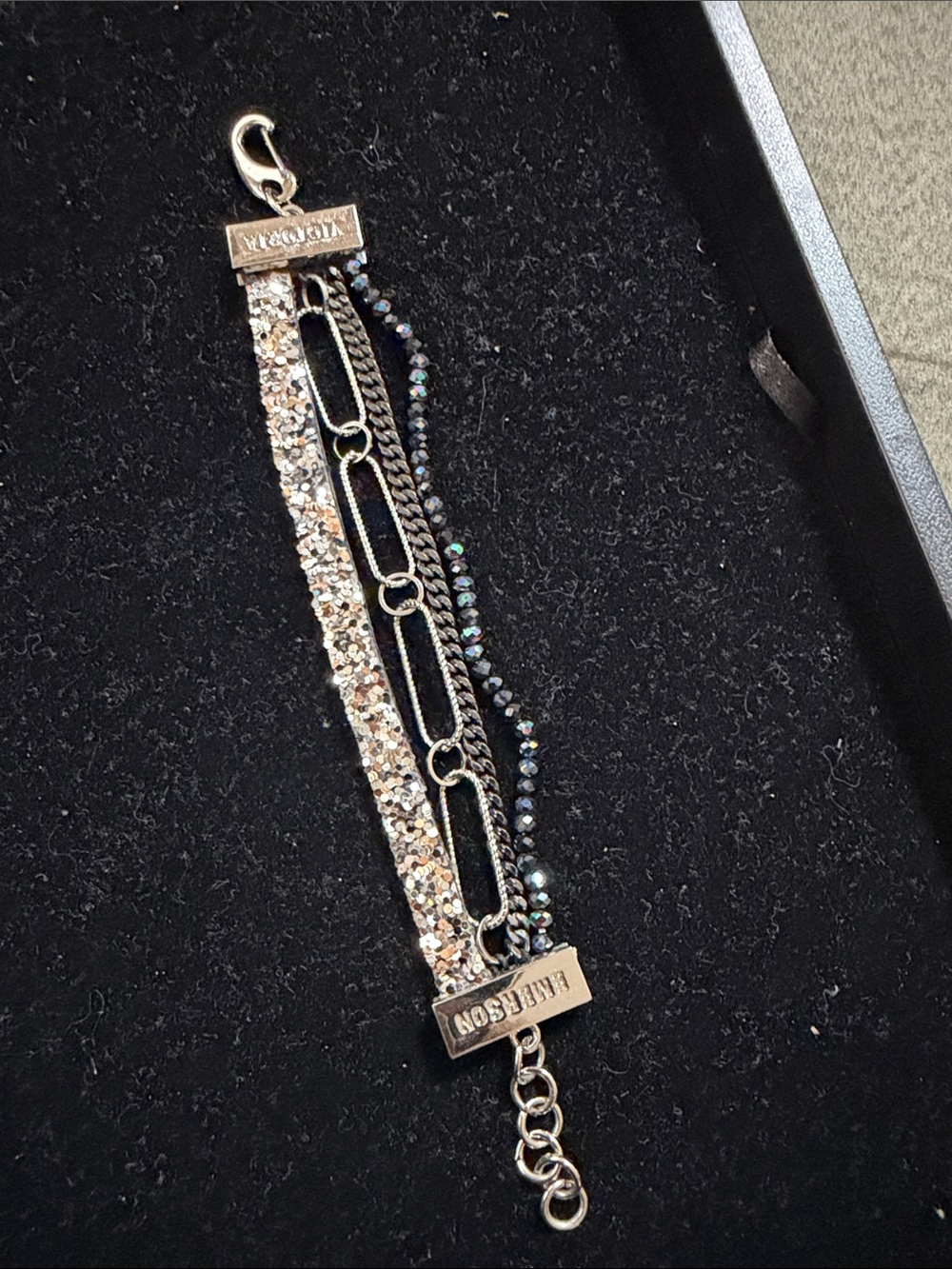 Victoria Emerson Multi strand Sparkle & Chain Bracelet